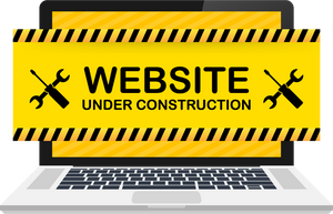 Website Under construction sign on laptop